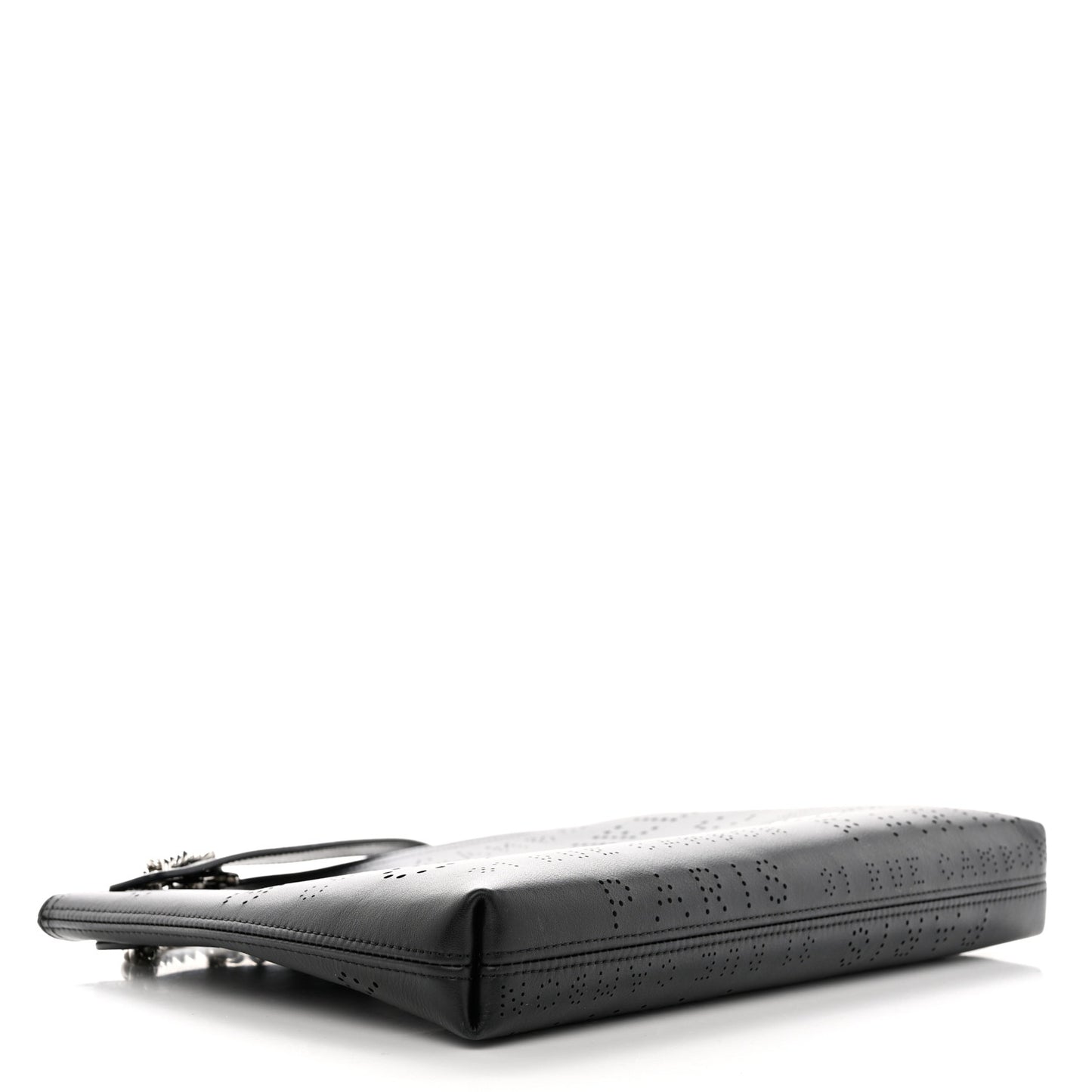 Calfskin Eyelets Clutch Black