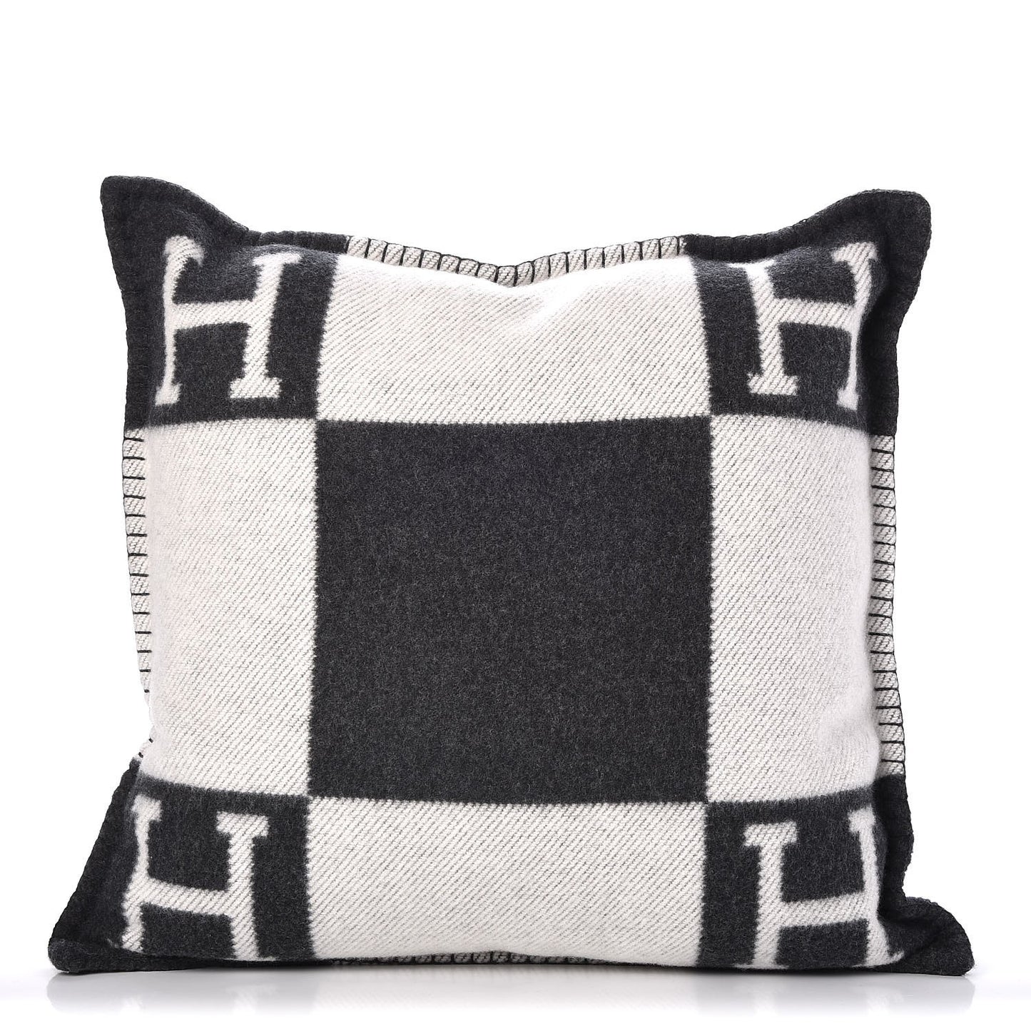 Wool Cashmere Avalon Pillow PM Ecru Gris Fonce