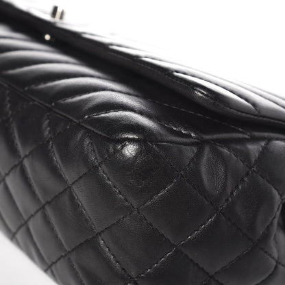 Chanel Lambskin Chevron Quilted Large Surpique Flap Black 11 of 13