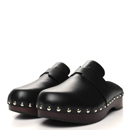 Hermes Calfskin Calya Mules 36 Black 3 of 8