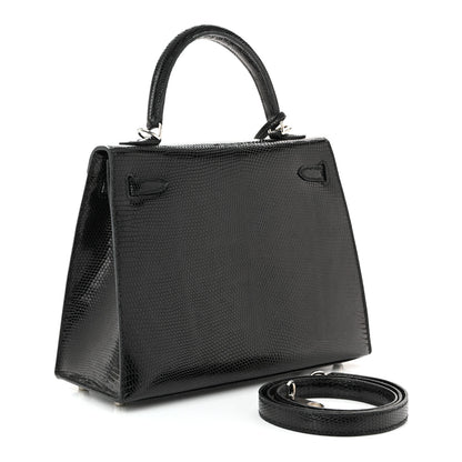 Hermes Lizard Niloticus Kelly Sellier 25 Black 3 of 11