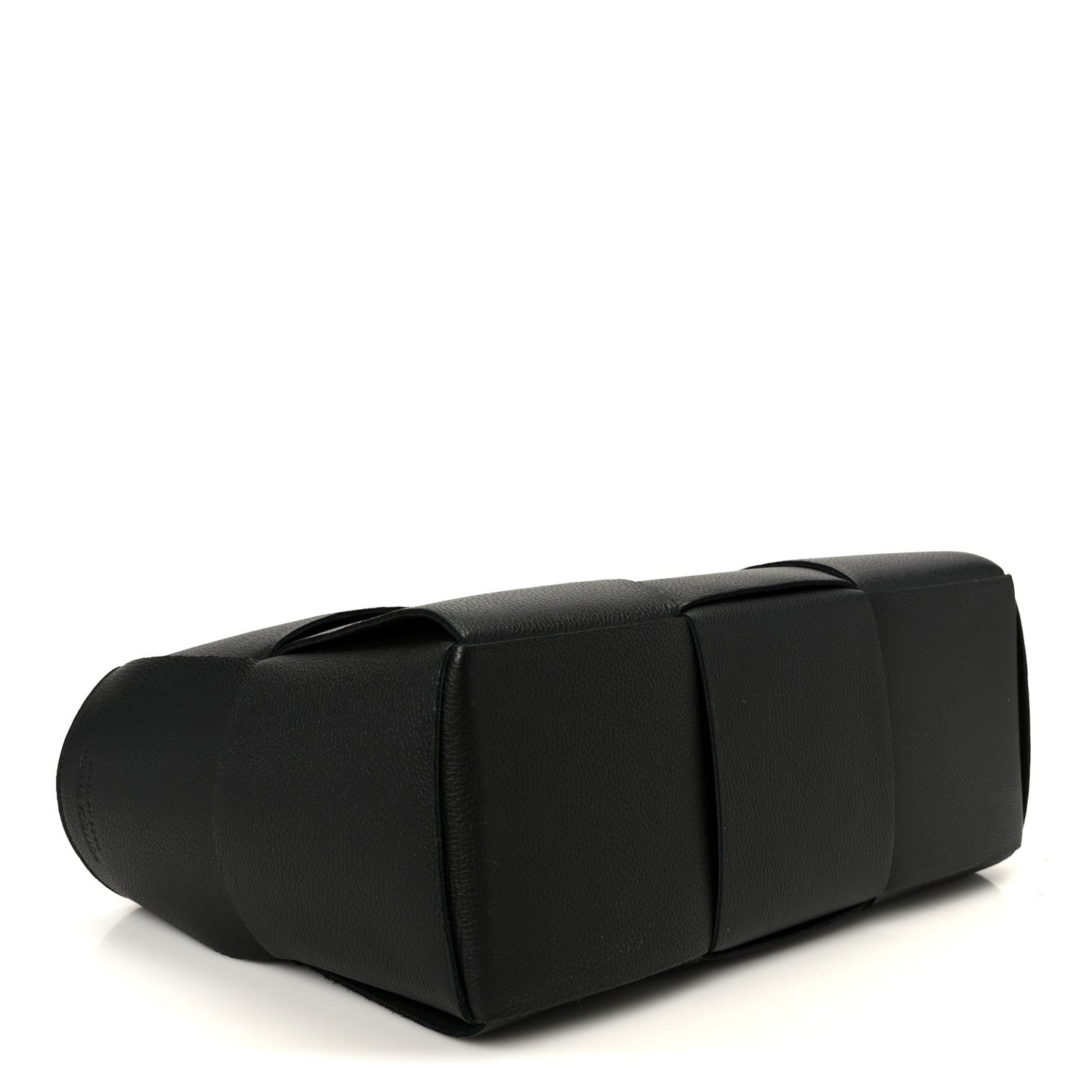 Grained Calfskin Intrecciato Small Arco Tote Black