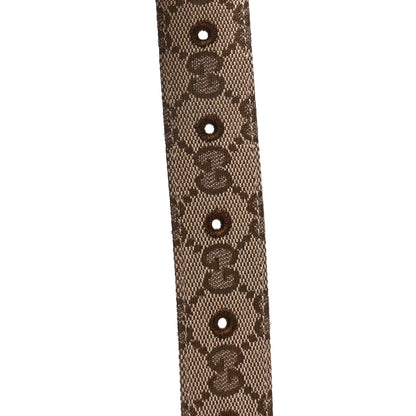 Gucci GG Supreme Monogram Flat Double G 30mm Belt 100 40 Beige Ebony New Acero 3 of 4