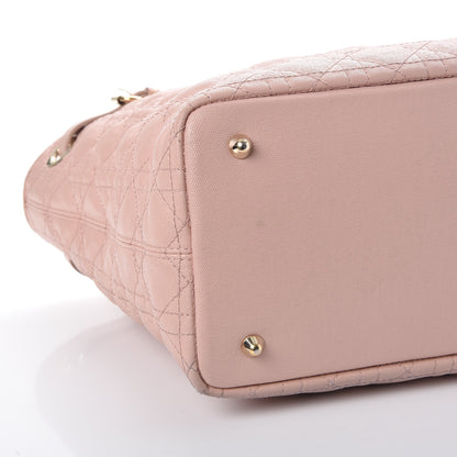 Christian Dior Coated Canvas Cannage Small Panarea Tote Light Pink 11 of 11