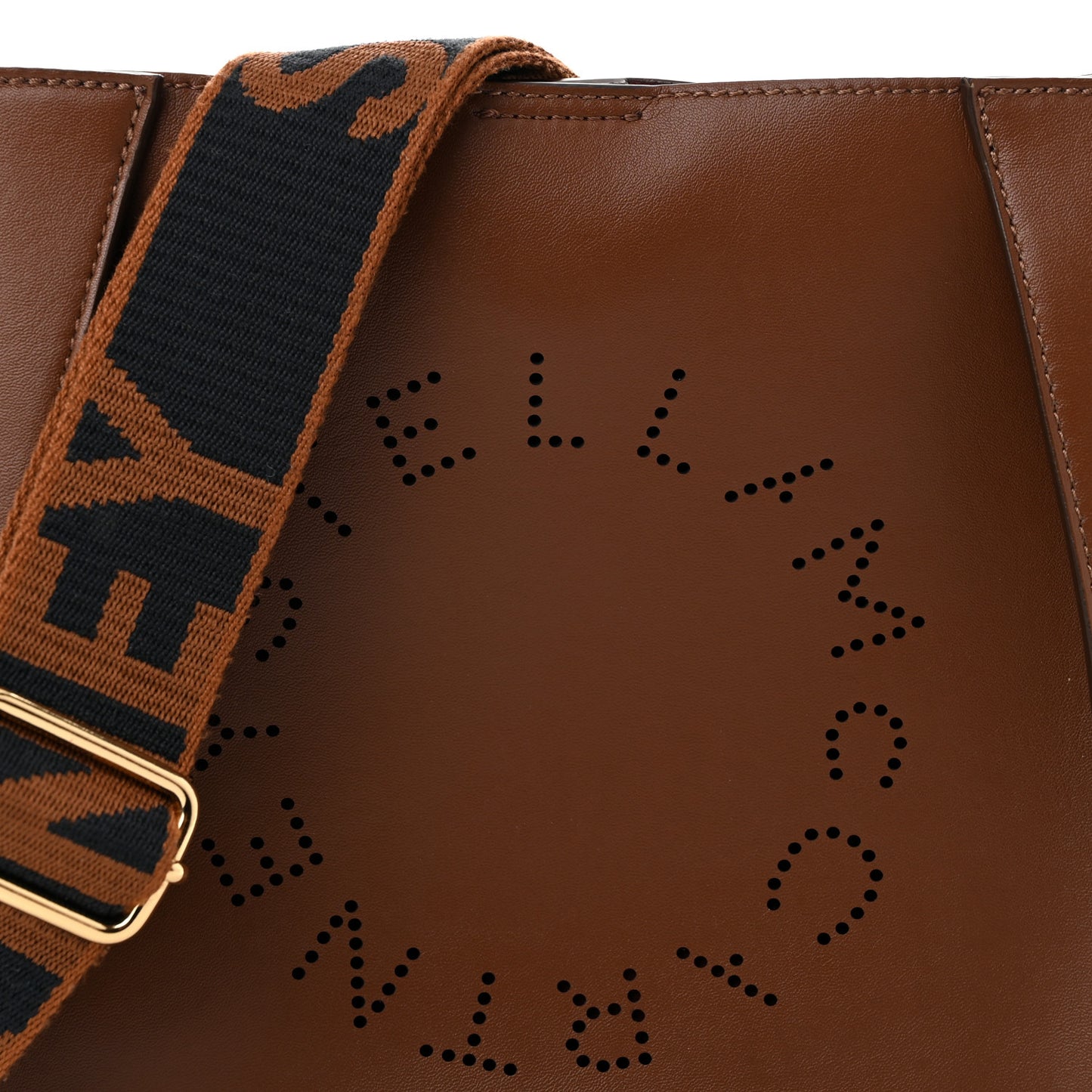 Eco Alter Nappa Perforated Logo Mini Crossbody Cinnamon