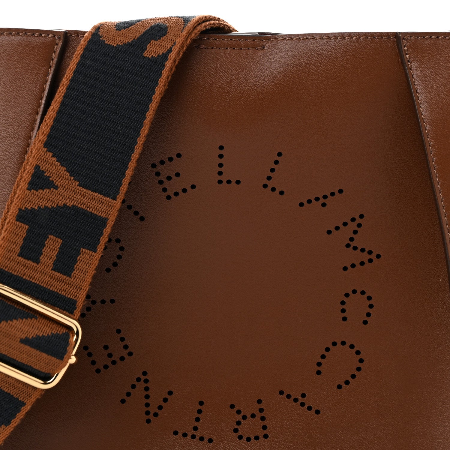 Stella McCartney Eco Alter Nappa Perforated Logo Mini Crossbody Cinnamon 6 of 8