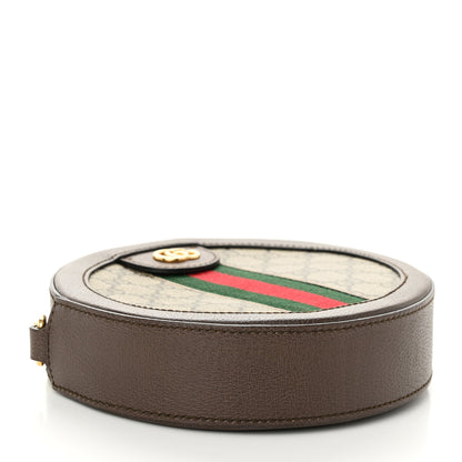 Gucci GG Supreme Monogram Web Mini Ophidia Round Shoulder Bag Brown 4 of 10