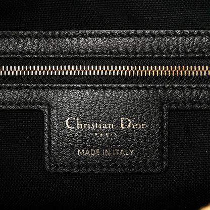 Christian Dior Grained Calfskin Flat Macrocannage Medium Voyage Bag Black 6 of 10