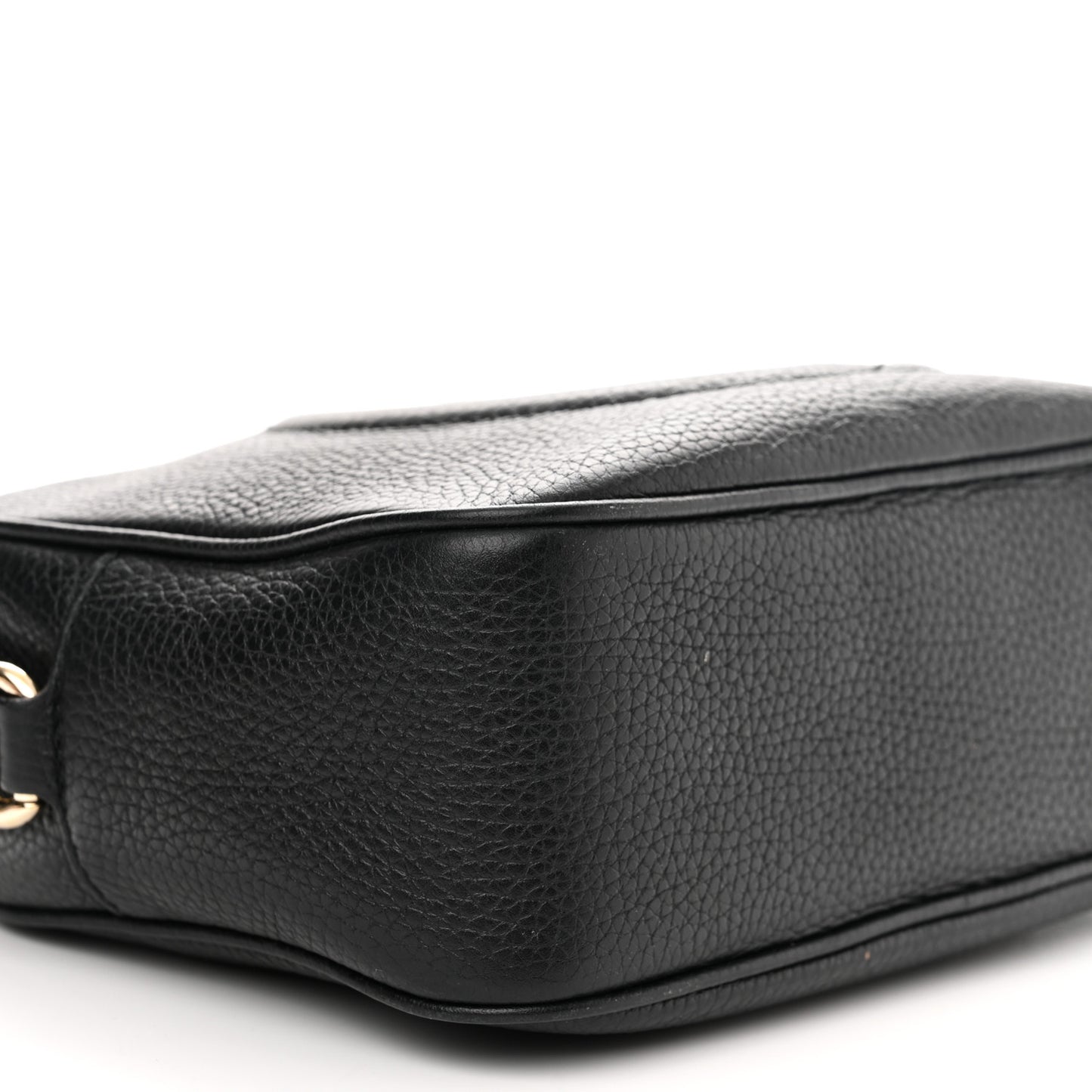 Pebbled Calfskin Small Soho Disco Bag Black