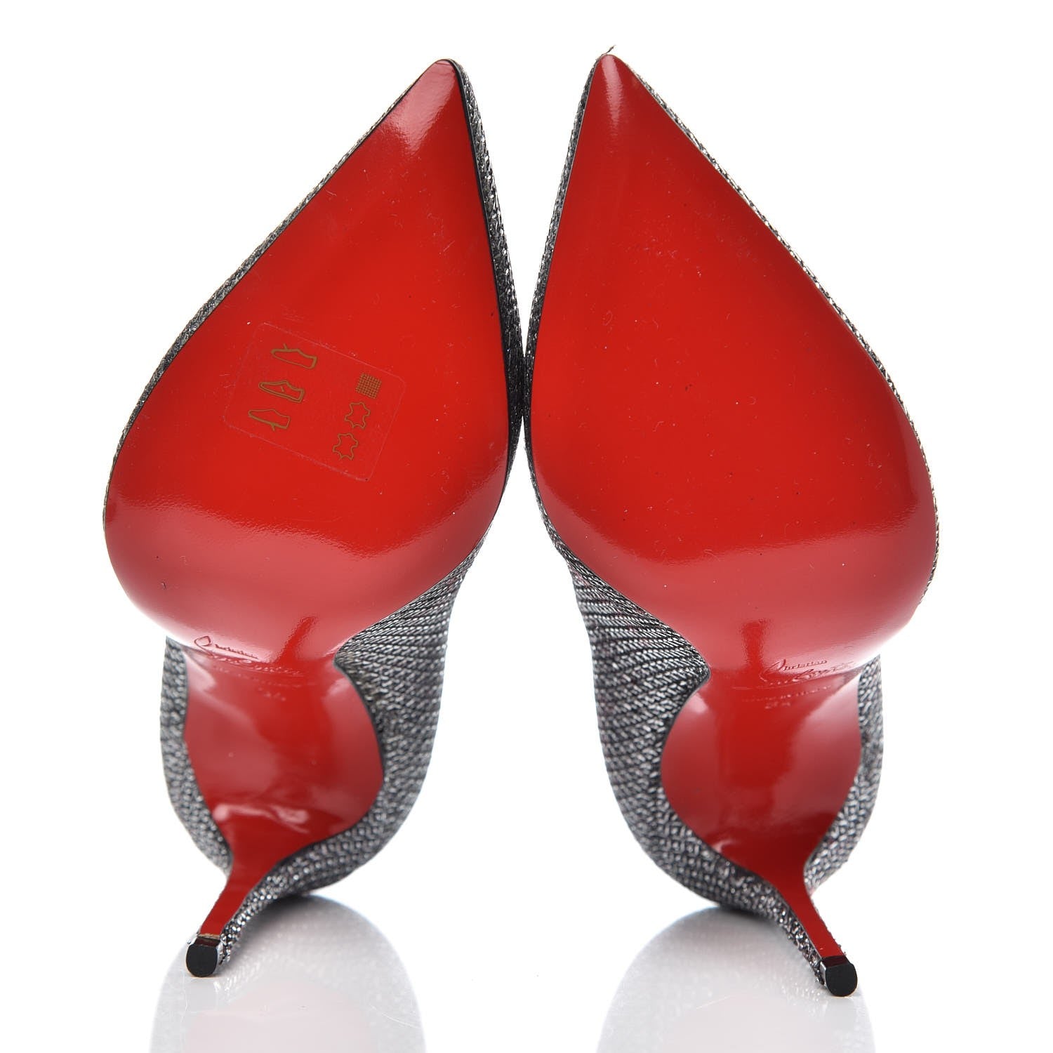 Christian Louboutin Glitter Diams Decollete 554 85 Pumps 34 Silver Antic 7 of 8