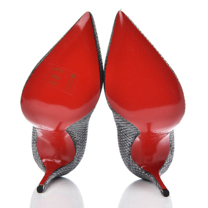 Christian Louboutin Glitter Diams Decollete 554 85 Pumps 34 Silver Antic 7 of 8
