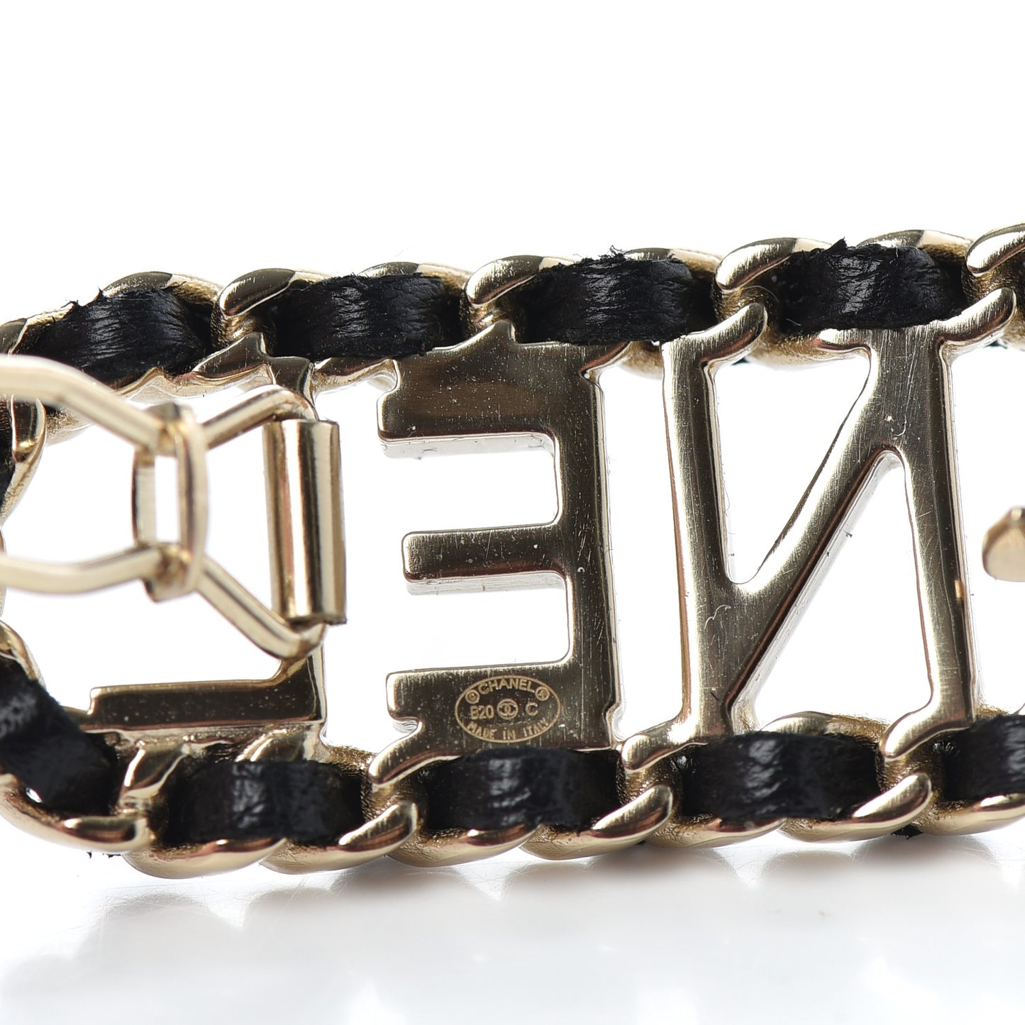 Metal Lambskin Vintage Allure Logo Hair Clip Black Gold