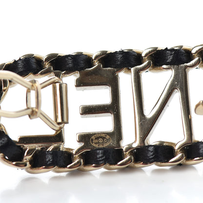 Chanel Metal Lambskin Vintage Allure Logo Hair Clip Black Gold 3 of 3