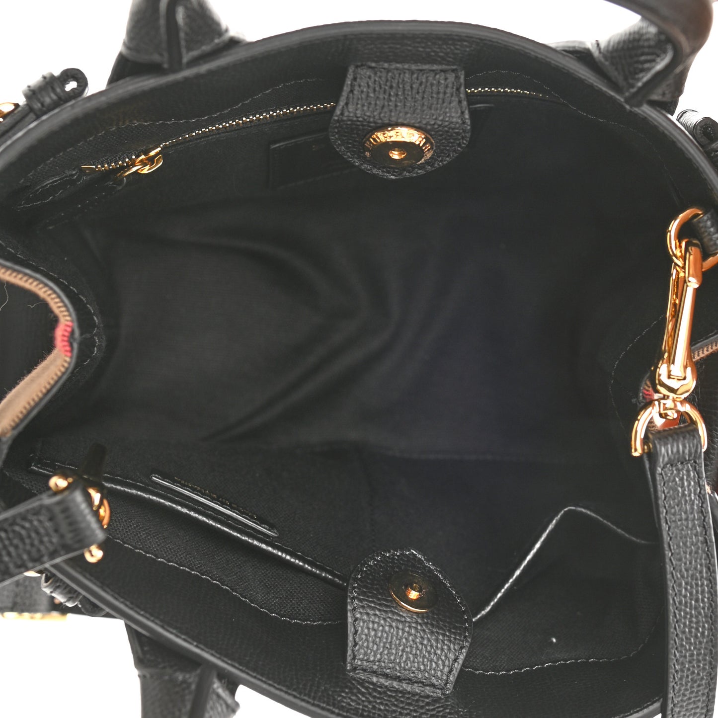 Derby Calfskin House Check Small Banner Tote Black