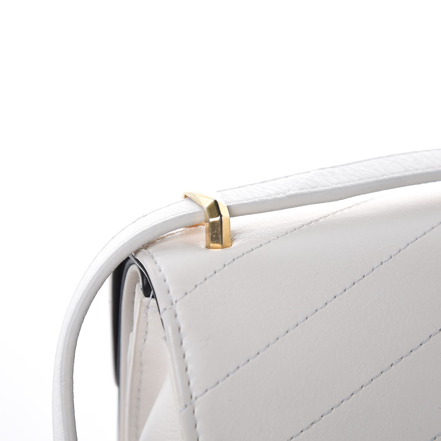 Chanel Calfskin Chevron Quilted Casual Trip Flap White 13 of 13