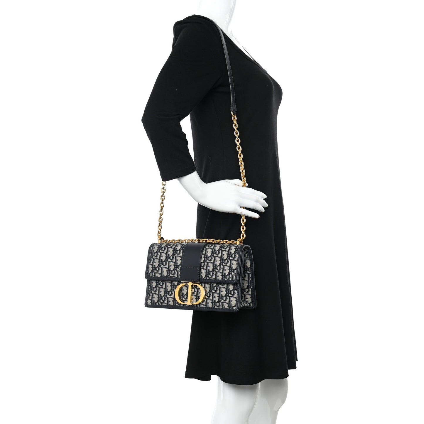 Oblique 30 Montaigne Chain Flap Bag Blue