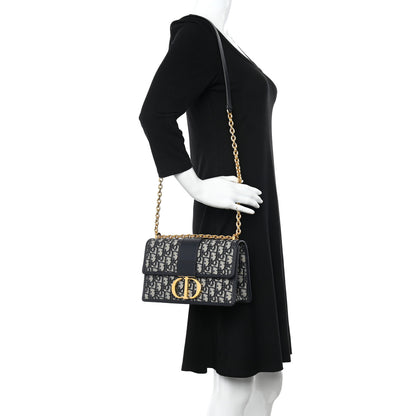 Christian Dior Oblique 30 Montaigne Chain Flap Bag Blue 2 of 10