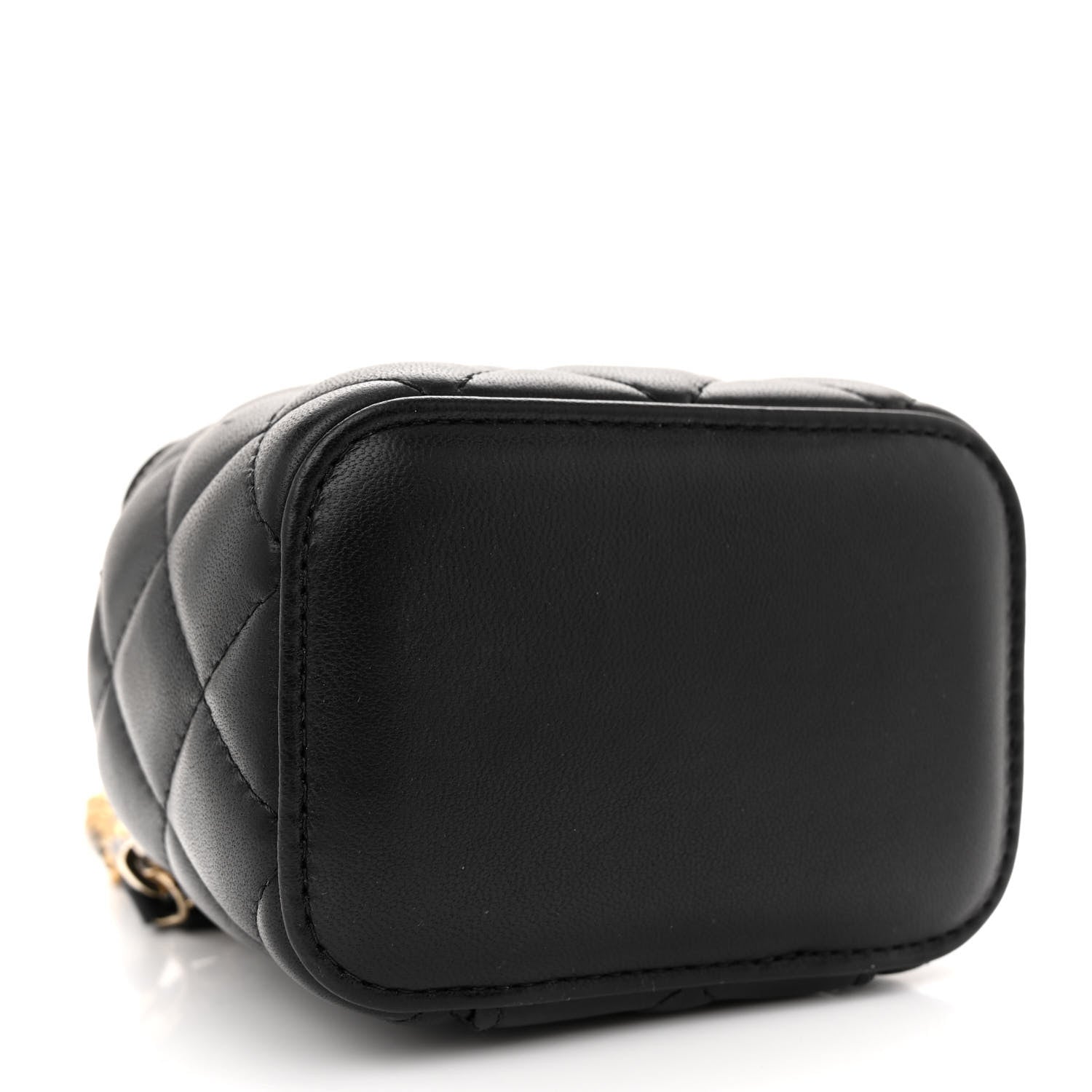 Chanel Lambskin Quilted Mini Pearl Crush Vanity Case With Chain Black 4 of 10