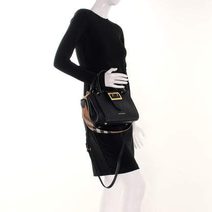 Burberry Soft Grain Calfskin Small Buckle Tote Black 2 of 8