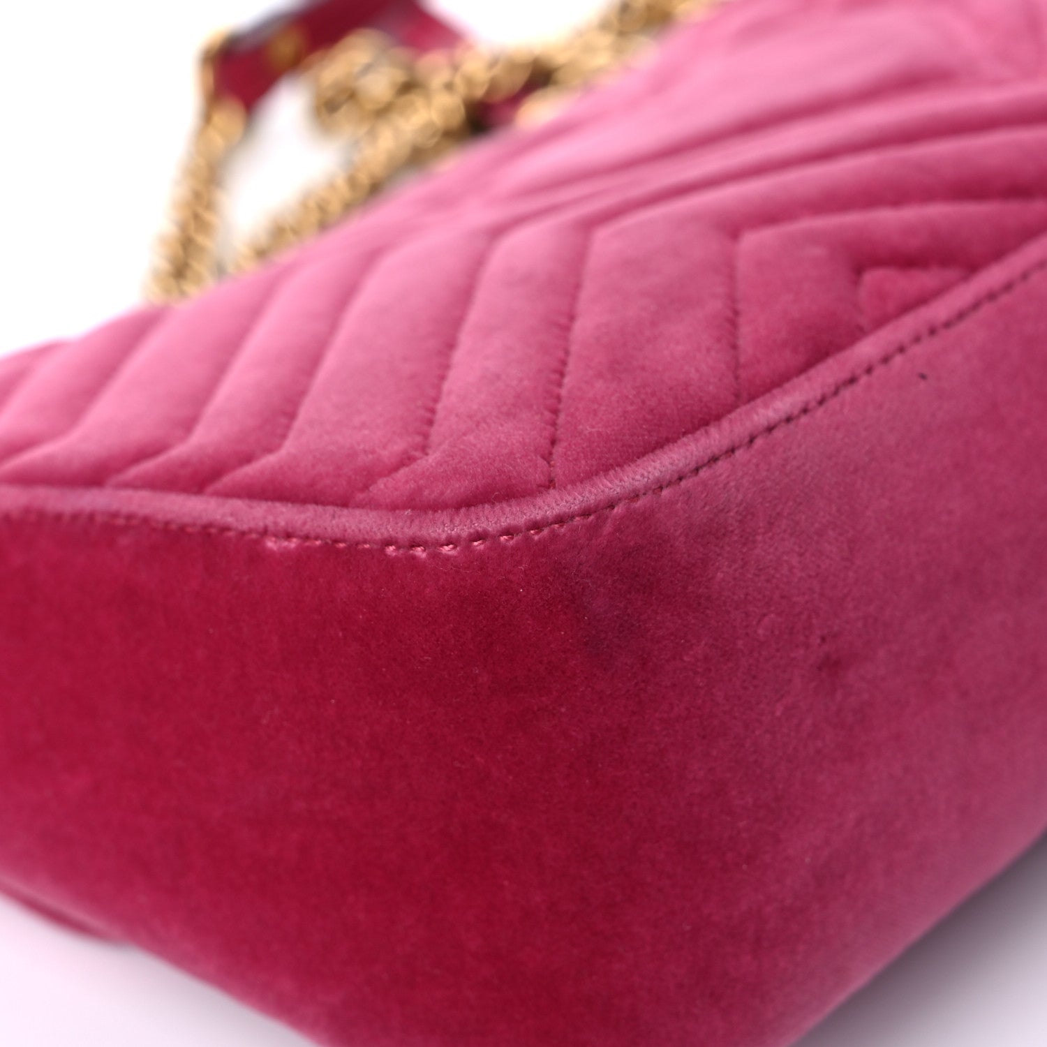 Gucci Velvet Matelasse Small GG Marmont Shoulder Bag Light Raspberry Rose 11 of 20