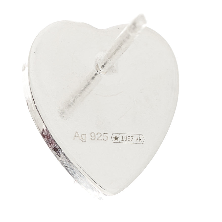 Gucci Sterling Silver Trademark Heart Stud Earrings 4 of 5