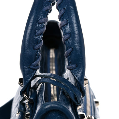Balenciaga Agneau Classic Silver Hardware Mini City Bleu Profond 16 of 19