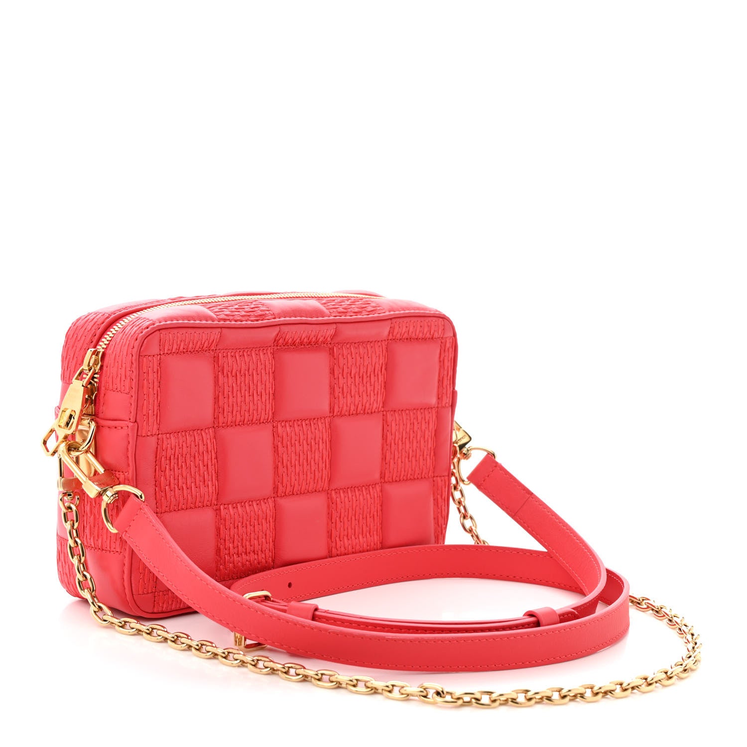Louis Vuitton Lambskin Damier Quilt Troca PM Rose 3 of 11