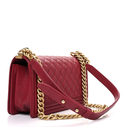 Chanel Caviar Quilted Medium Boy Flap Dark Red 3 of 10