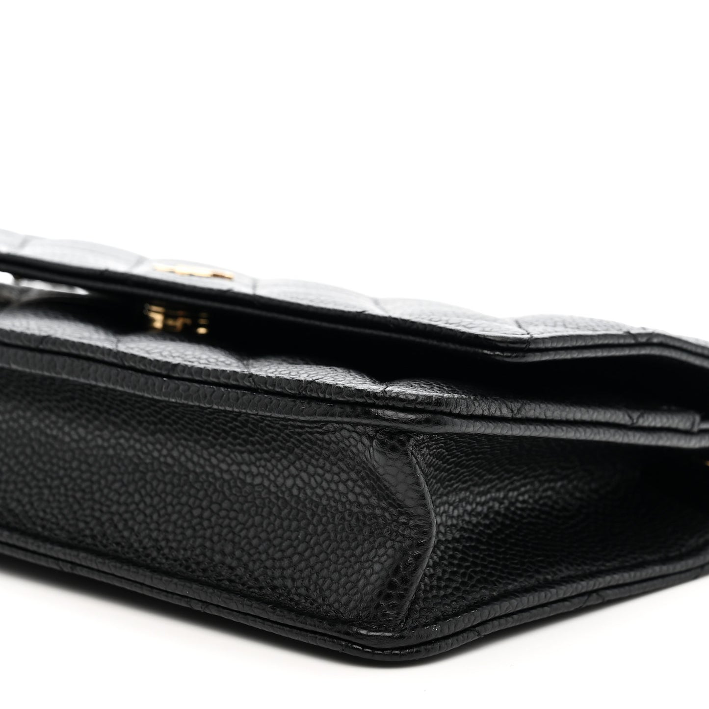 Caviar Quilted Wallet on Chain WOC Black