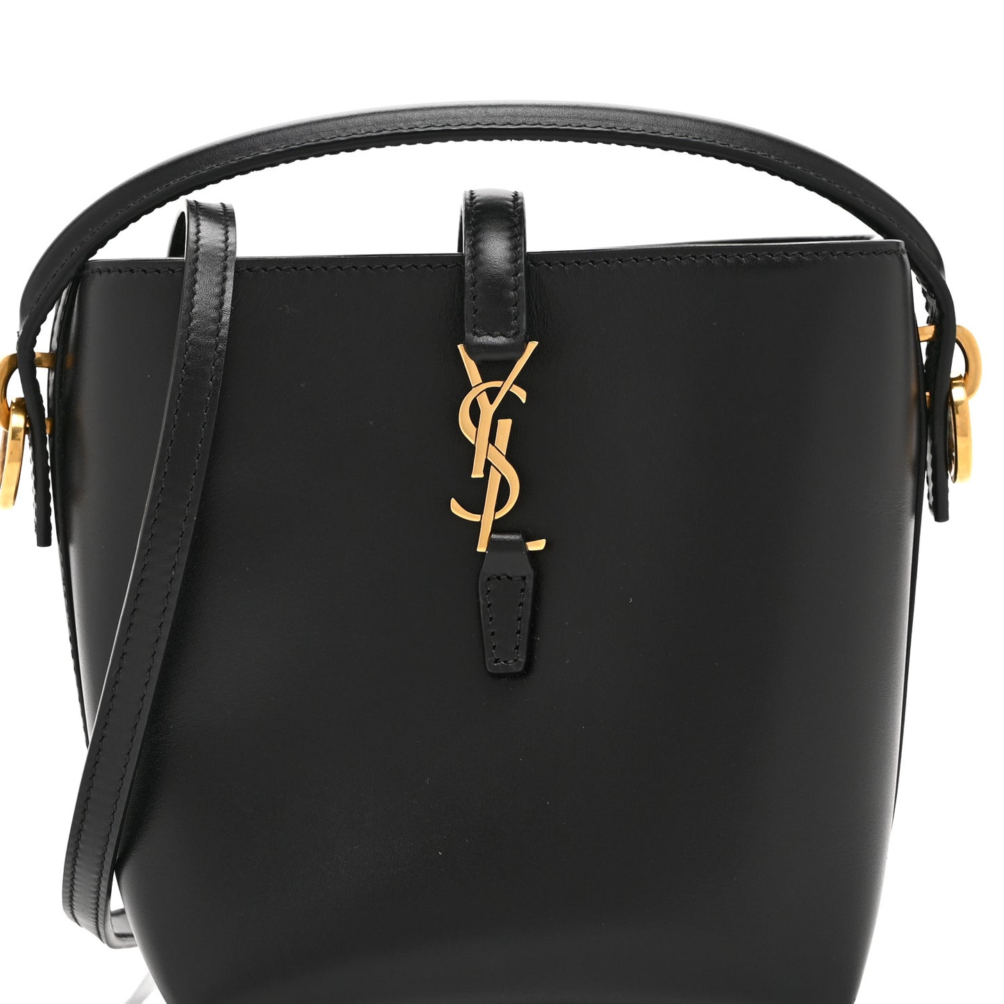 Shiny Calfskin Le 37 Mini Bucket Bag Black