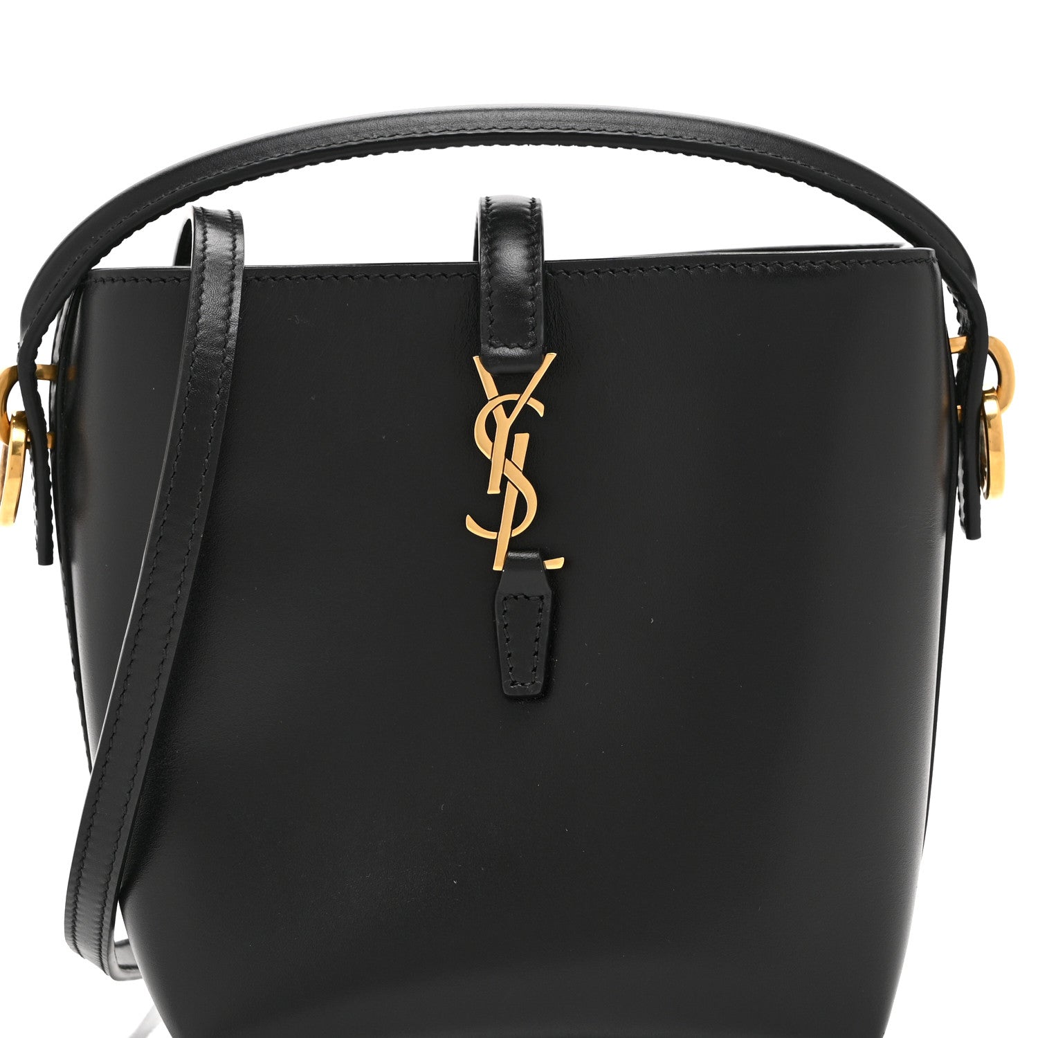 Saint Laurent Shiny Calfskin Le 37 Mini Bucket Bag Black 8 of 10