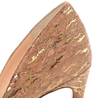 Christian Louboutin Cork Lame Pigalle Follies 100 Pumps 38 Multicolor 9 of 9