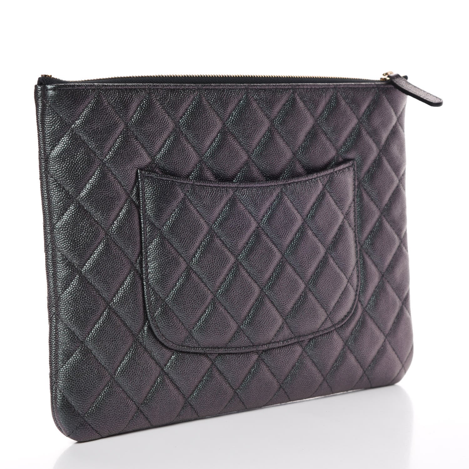 Chanel Iridescent Caviar Quilted Medium Cosmetic Case Black 3 of 10