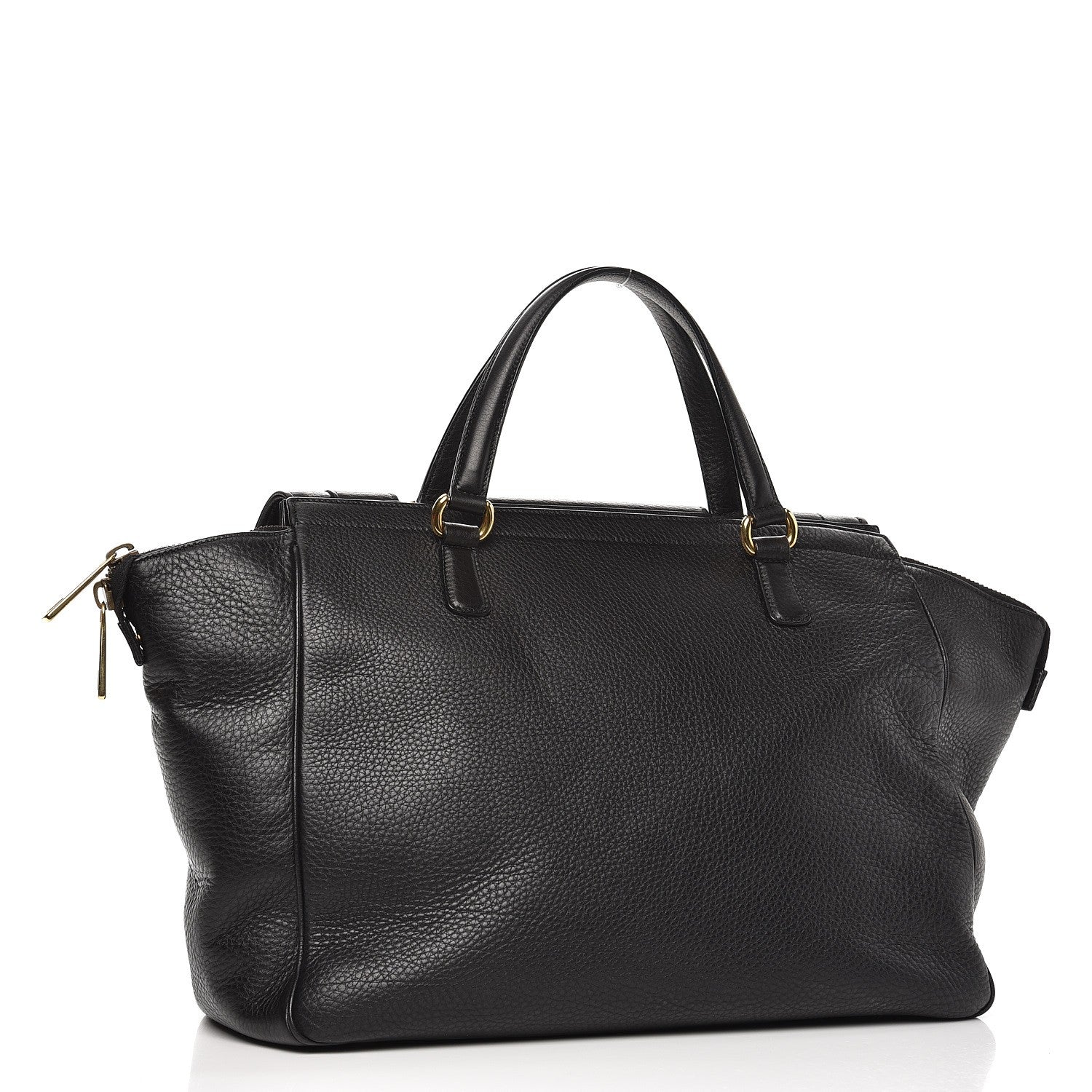 Gucci Pebbled Calfskin Medium 1973 Top Handle Satchel Black 3 of 11
