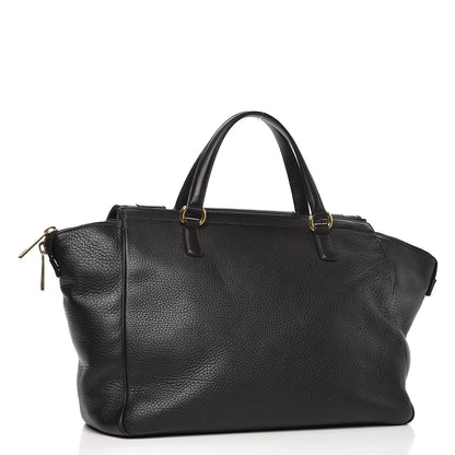 Gucci Pebbled Calfskin Medium 1973 Top Handle Satchel Black 3 of 11