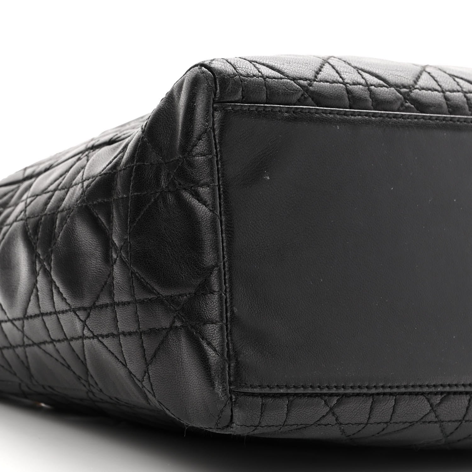 Christian Dior Lambskin Cannage Medium Lady Dior Black 9 of 10