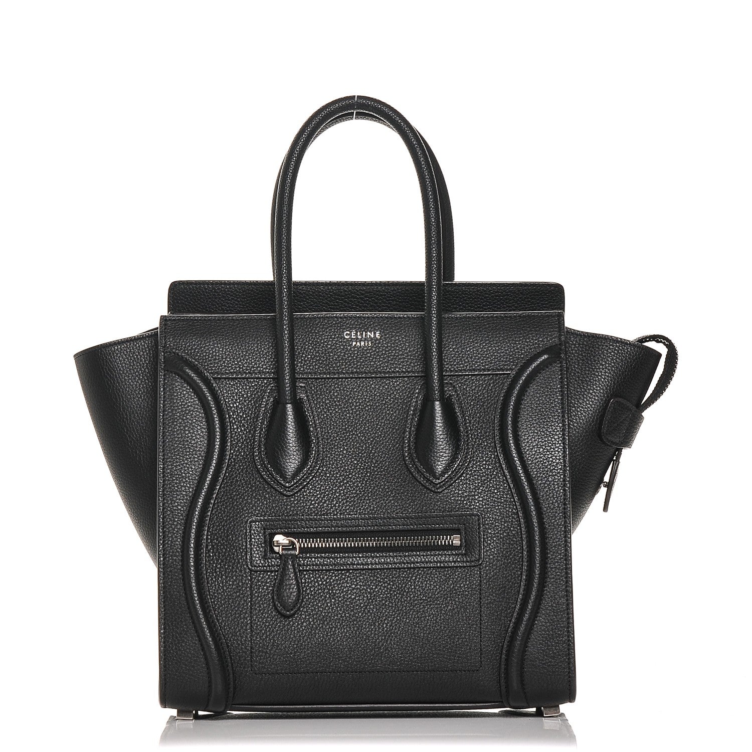 Celine Drummed Calfskin Micro Luggage Black 1 of 6