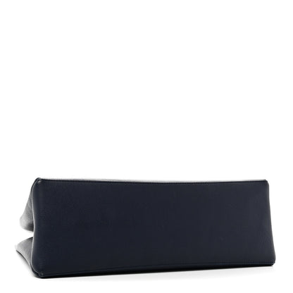 Louis Vuitton Grained Calfskin Lockme Shopper Navy 4 of 9