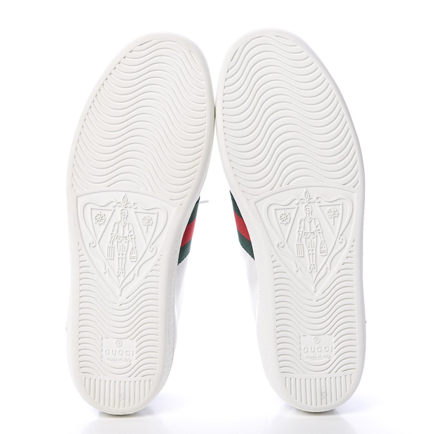 Calfskin Web Floral Embroidered Ace Sneakers 37 White