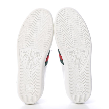 Gucci Calfskin Web Floral Embroidered Ace Sneakers 37 White 5 of 9
