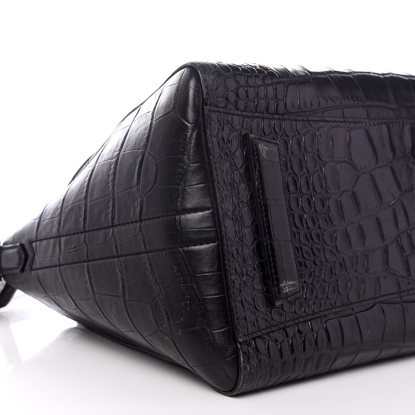 Calfskin Crocodile Embossed Medium Antigona Black