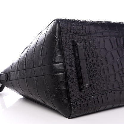 Givenchy Calfskin Crocodile Embossed Medium Antigona Black 6 of 8