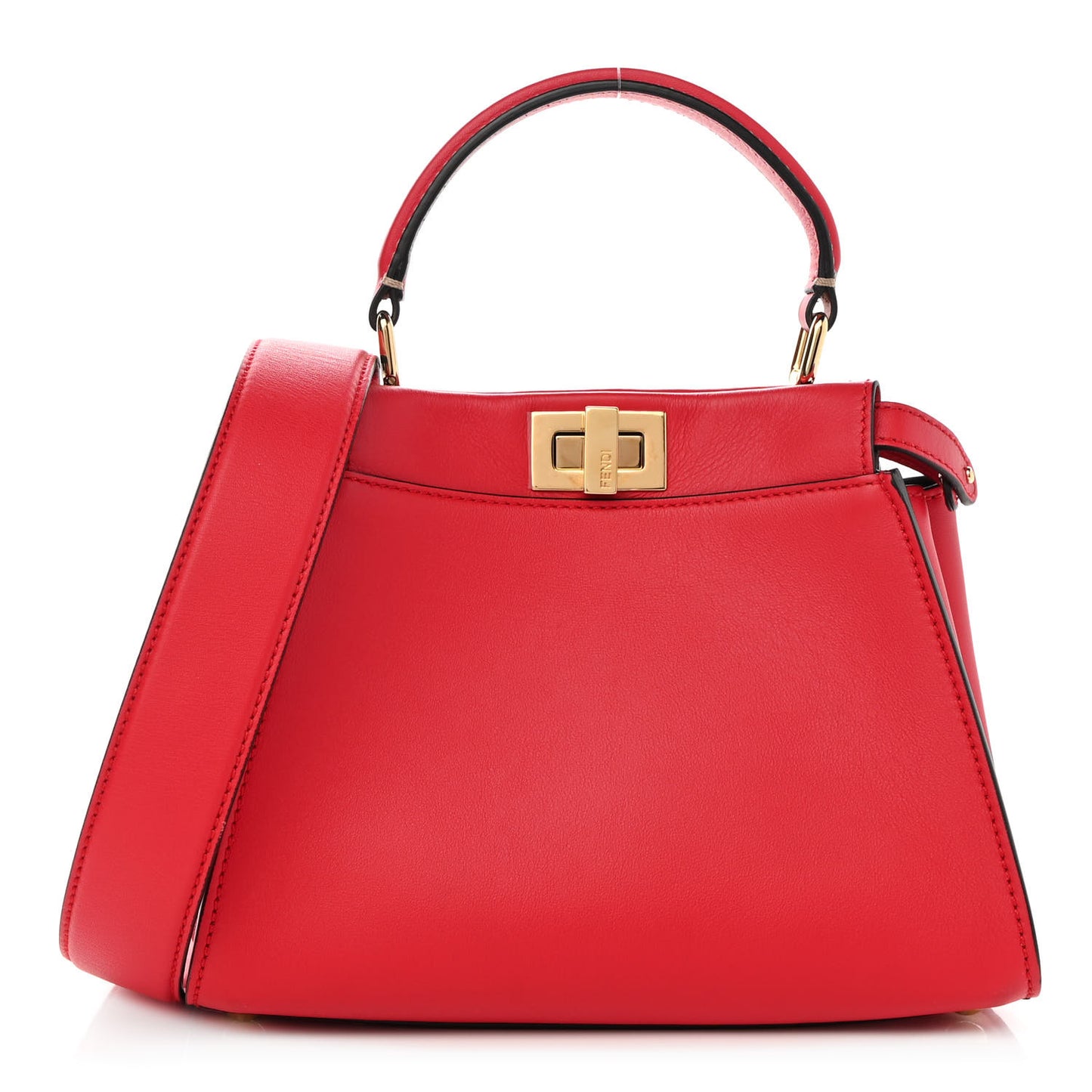 Vitello Seta Nabuk Pequin Mini Peekaboo Iconic Satchel Rosso Cardinale Tobacco Moro