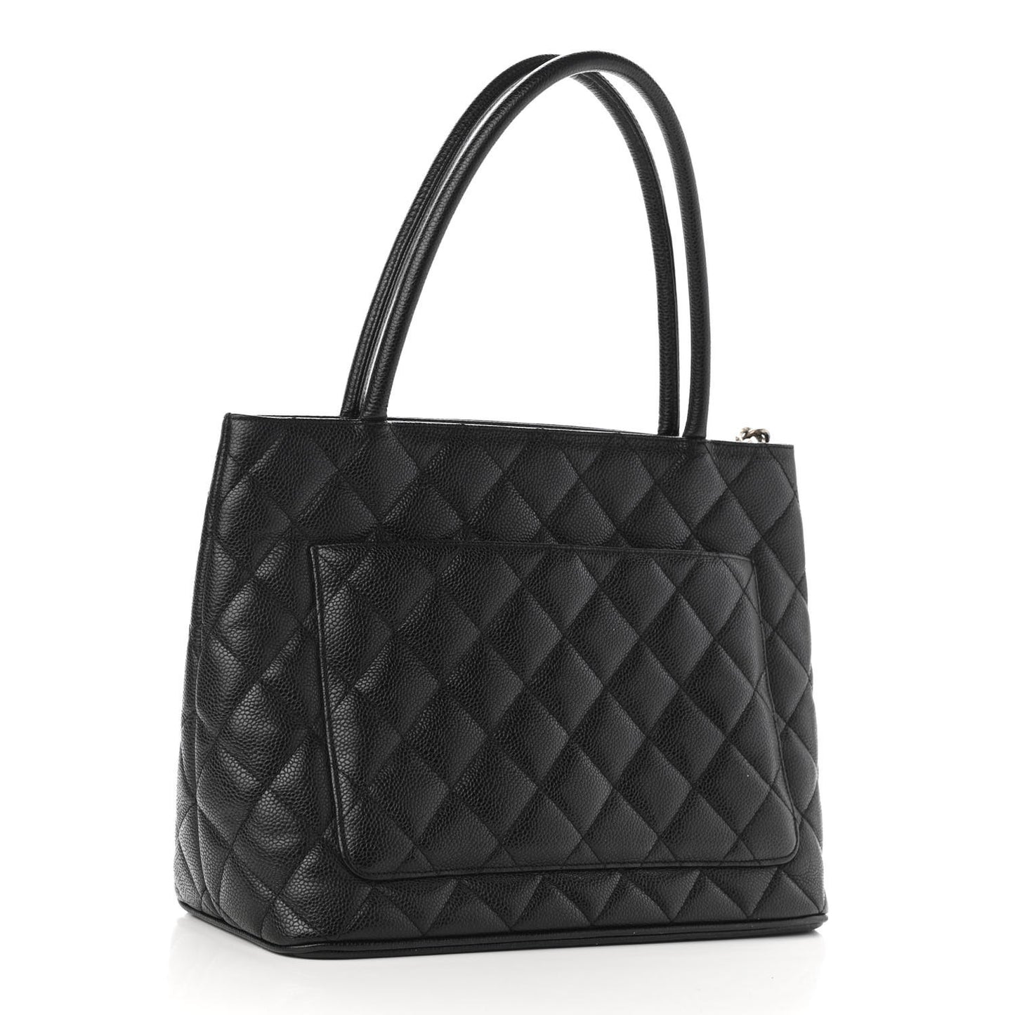 Caviar Quilted Medallion Tote Black