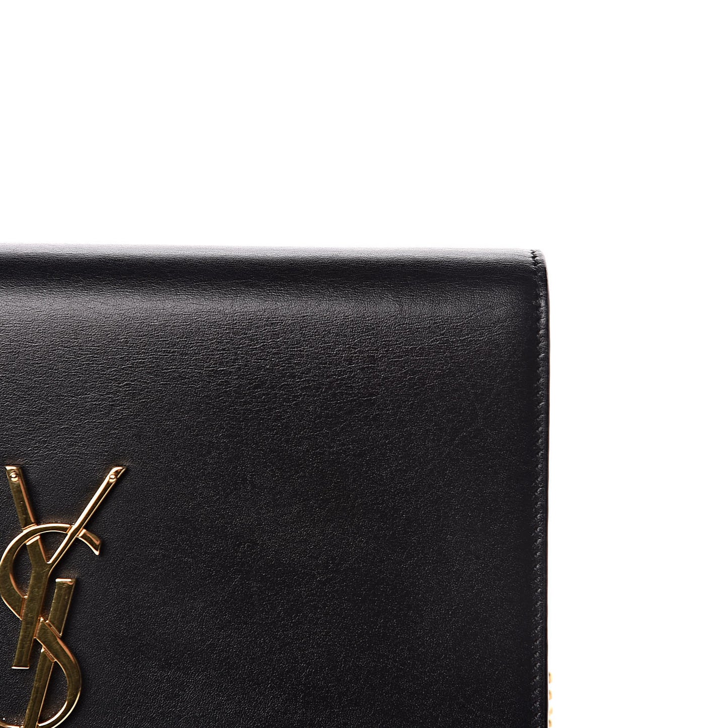 Smooth Calfskin Classic Monogram Kate Tassel Chain Wallet Black