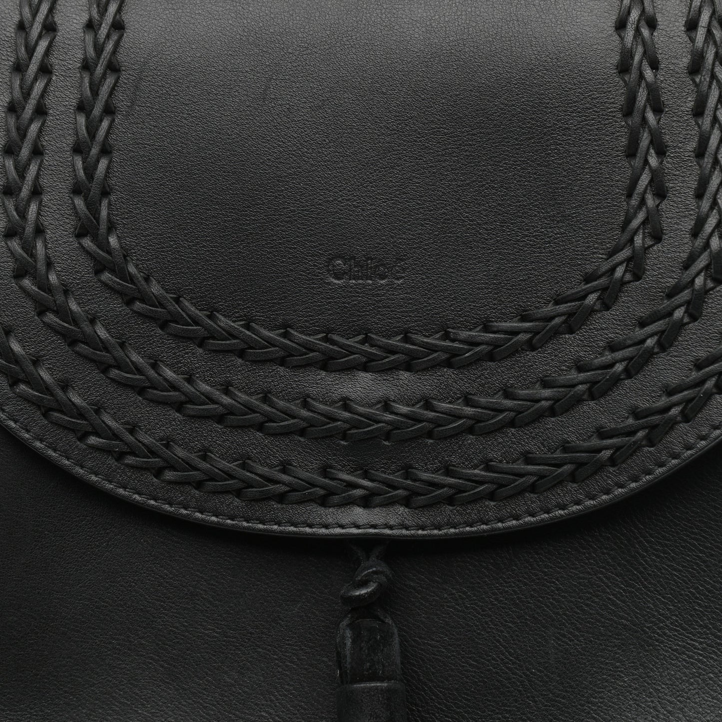 Calfskin Braided Medium Hudson Shoulder Bag Black