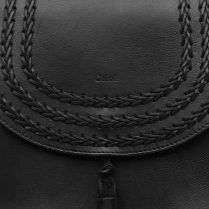 Chloe Calfskin Braided Medium Hudson Shoulder Bag Black 7 of 8