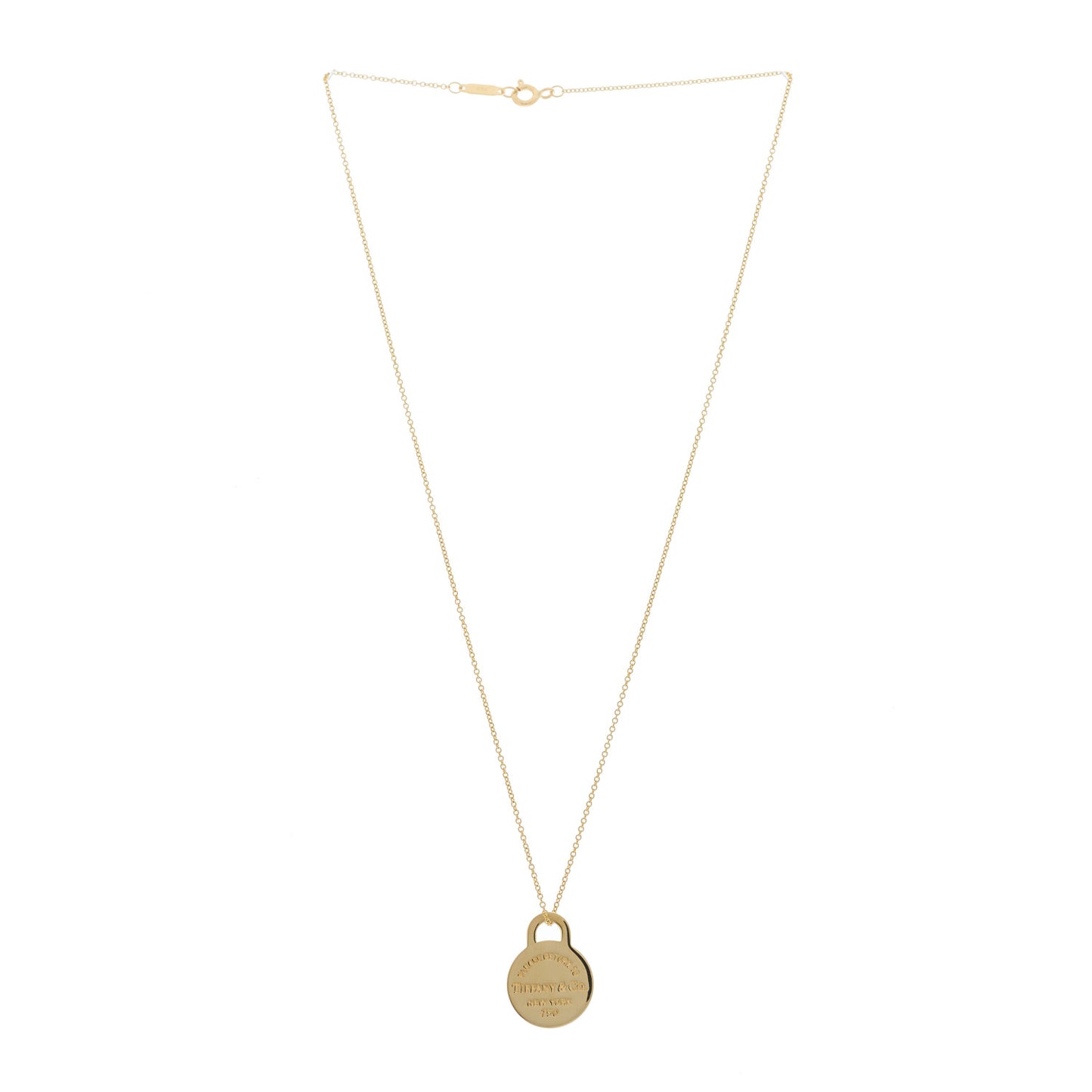 18K Yellow Gold Return to Tiffany Round Charm Necklace