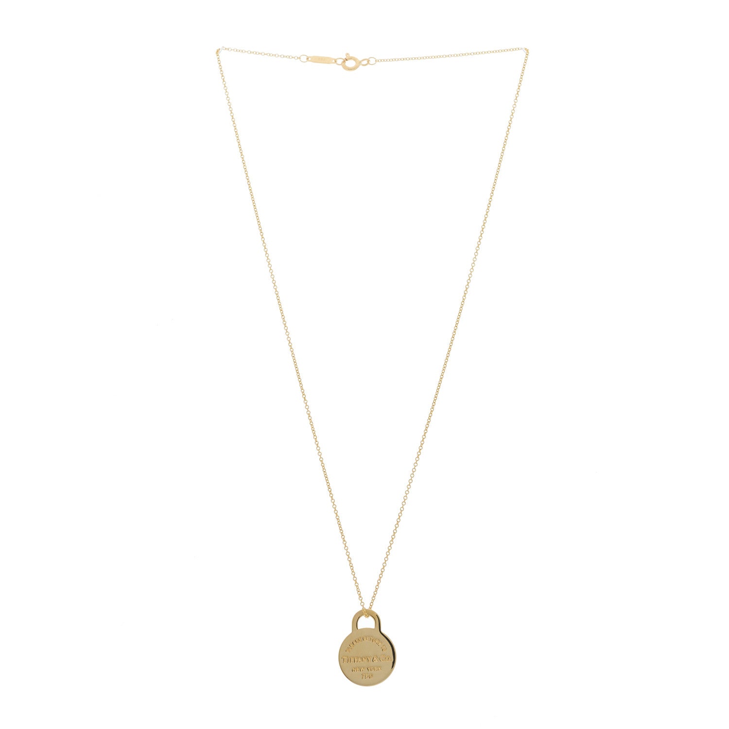 Tiffany 18K Yellow Gold Return to Tiffany Round Charm Necklace 2 of 5