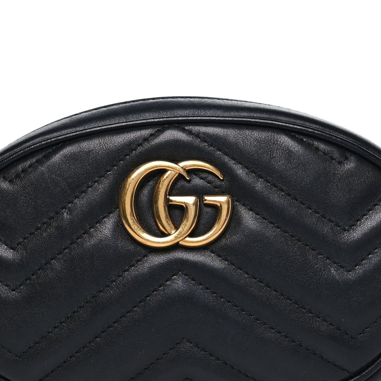 Gucci Calfskin Matelasse GG Marmont Belt Bag 95 38 Black 8 of 10